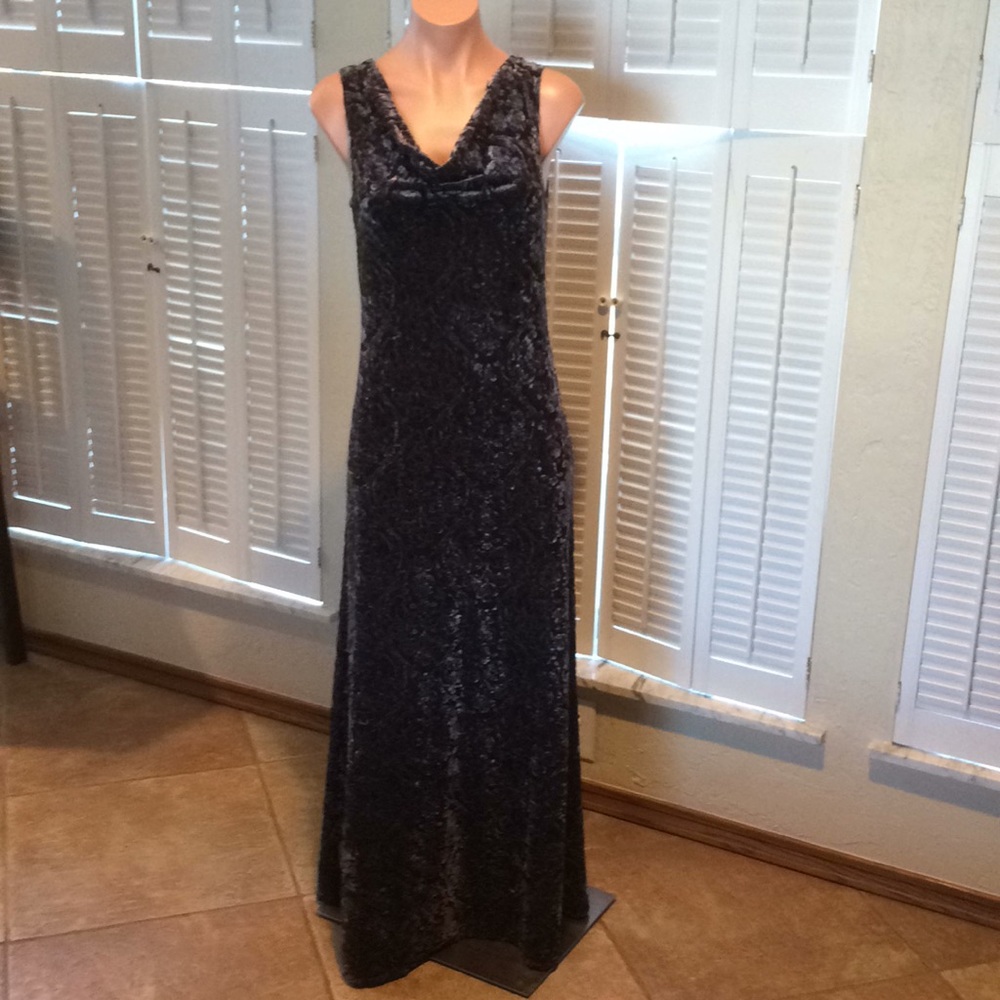 coldwater creek formal dresses Enchanted Mesh Maxi Dress - Midnight Navy Multi - XS